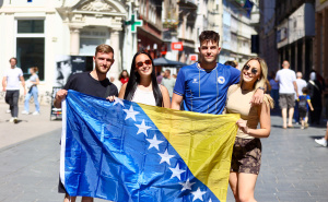 Foto: Dž. K. / Radiosarajevo.ba / Navijači BiH u Sarajevu