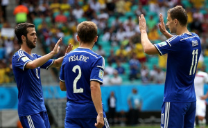 Foto: EPA - EFE / Edin Džeko, Miralem Pjanić i Avdija Vršajević na SP-u 2014. u Brazilu
