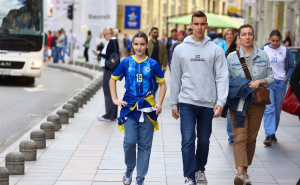Foto: Dž. K. / Radiosarajevo.ba / Plavo-žuta euforija u srcu grada