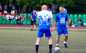 Foto: Dž. K. / Radiosarajevo.ba / Revijalna utakmica Udruženja za sport i rekreaciju invalida i zvijezdi bh. fudbala