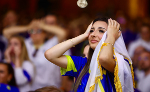 Foto: Dž.K. / Radiosarajevo.ba / Tuga i bakljada nakon poraza BiH