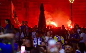Foto: Dž.K. / Radiosarajevo.ba / Tuga i bakljada nakon poraza BiH