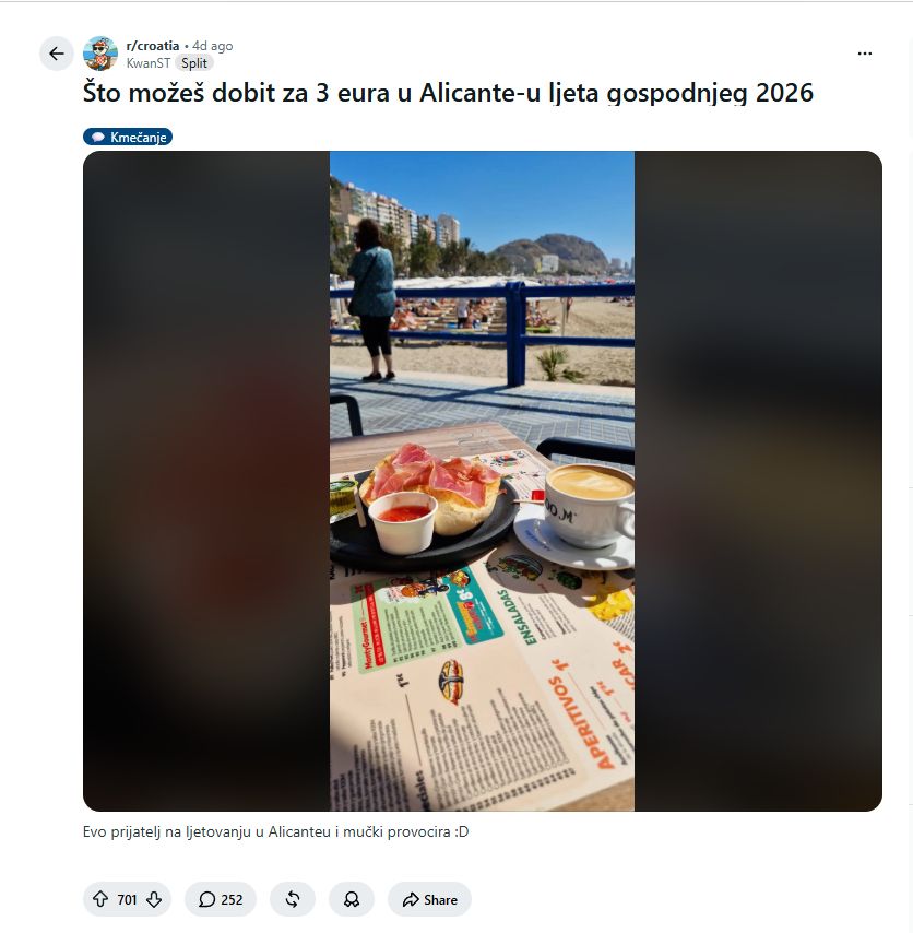 Objava o cijenama u Španiji