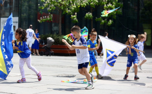Foto: Dž. K. / Radiosarajevo.ba / Mališani iz vrtića "Sportismo Kids Sarajevo" dali podršku Zmajevima