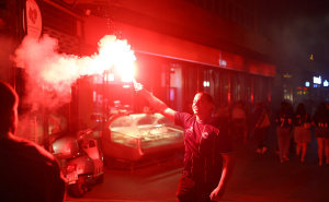 Foto: Dž. K. / Radiosarajevo.ba / Slavlje u Sarajevu nakon utakmice BiH - Katar