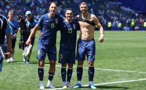 Foto: Nogometni savez BiH / Edin Džeko, Nikola Katić i Ivan Bašić
