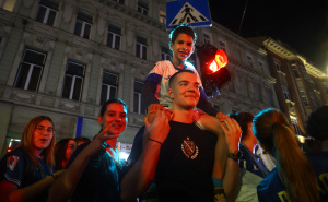 Foto: Dž. K. / Radiosarajevo.ba / Slavlje na ulicama Sarajeva nakon utakmice BiH - Katar