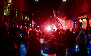 Foto: Dž. K. / Radiosarajevo.ba / Slavlje na ulicama Sarajeva nakon utakmice BiH - Katar
