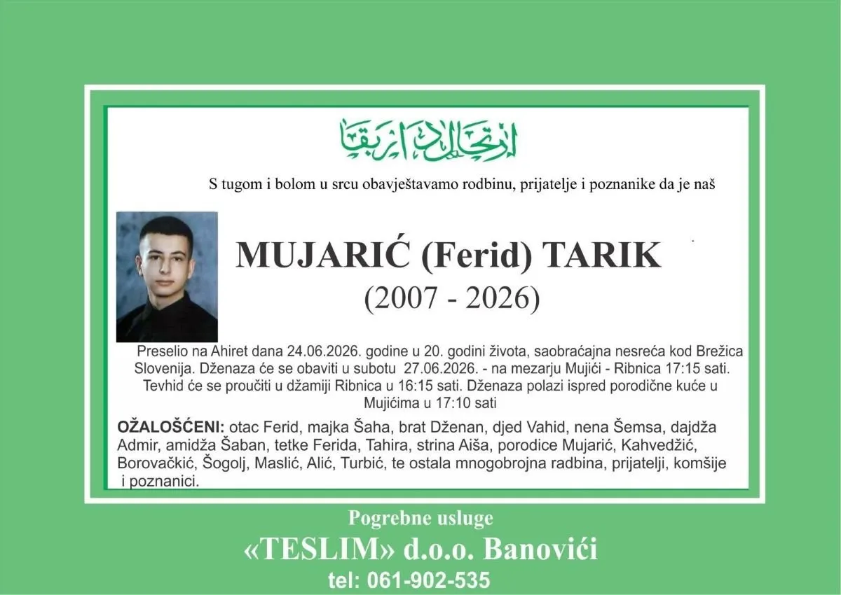 Smrtnovnica Tariku Mujariću