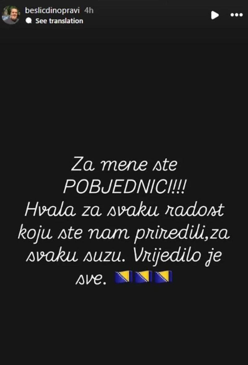 Objava Dine Bešlića