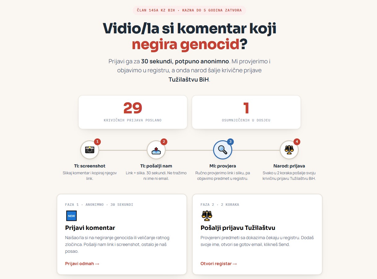 Registar za prijavu negiranja genocida