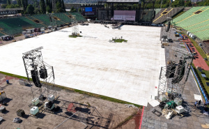 Foto: Armin Durgut / Pixsell / Pogled iz zraka na prekriveni travnjak stadiona Asim Ferhatović Hase