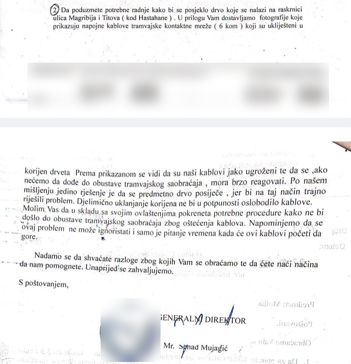 Dopis koji je objavio Mandić (Photo: @Moje Sarajevo)