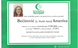 Foto: Smrtovnica / Amerisa Bećirović (r. Derlić Aziz)