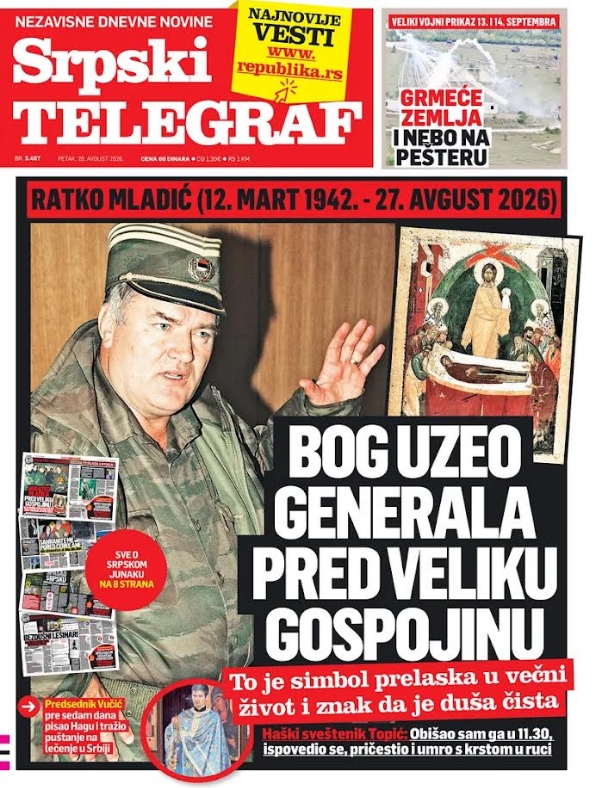 Naslovnice novina u Srbiji
