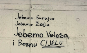 Foto: Facebook / Grafiti i poruke mržnje kod Prozora (Photo: @Nihad Ahmetović)