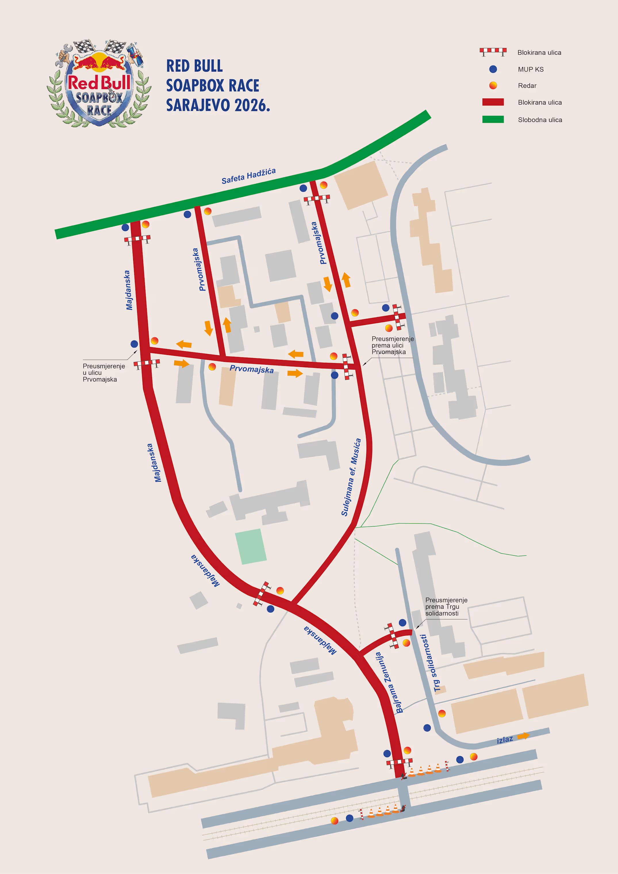 Mapa obustave saobraćaja
