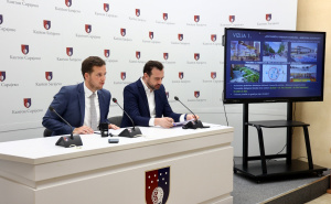 Foto: Dž.K. / Radiosarajevo.ba / Nihad Uk i Faruk Muharemović na pressu danas