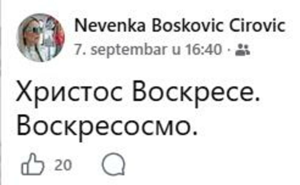 Screenshot njenog statusa