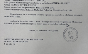 FOTO: Radiosarajevo.ba / Dopis Ambasade Srbije u BiH