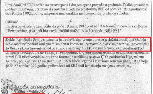 Foto: Radiosarajevo.ba / Faksimil 1 - Dokument SRJ o  međunarodnom sukobu