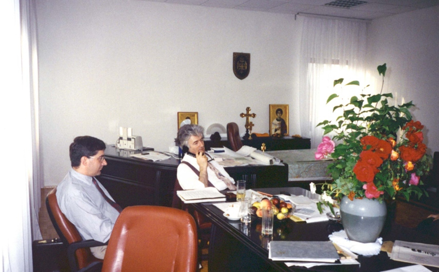 Srđa Trifković i Radovan Karadžić, 13. juli 1995.